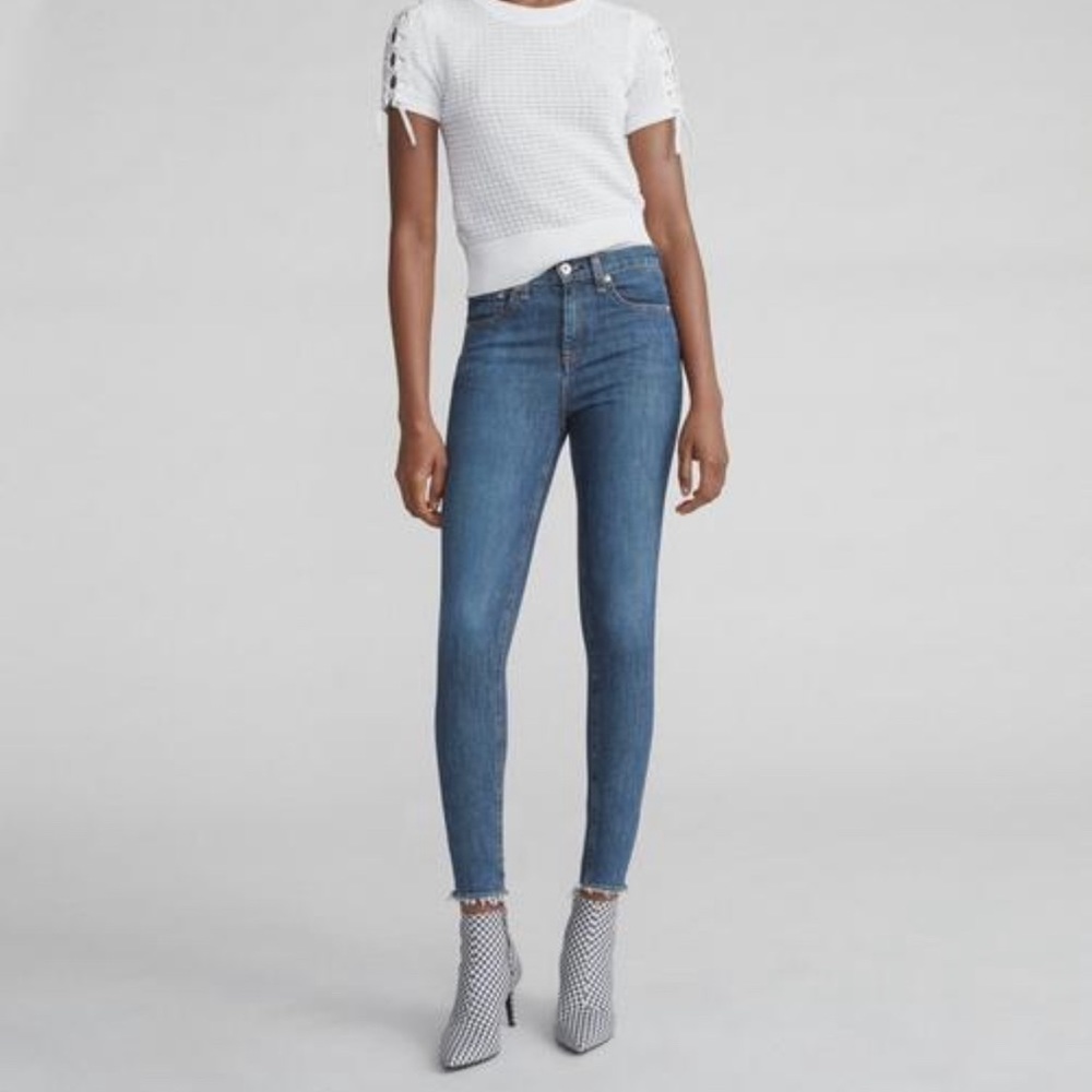 Rag&Bone Blue Raw Hem Skinny Jeans size 26